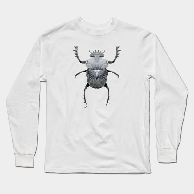 Giant Flattened Dung Beetle Long Sleeve T-Shirt by InsecTees by Dom Lever